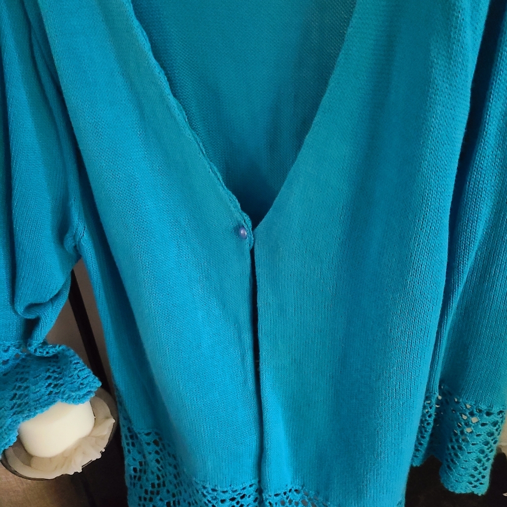 Very pretty turquoise button cardigan